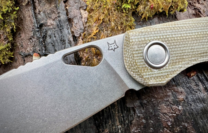 Close up of details on fox knives chilin