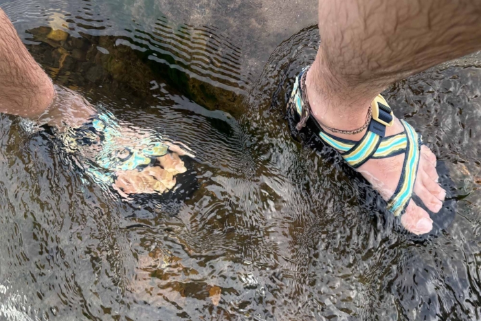 chacos in water