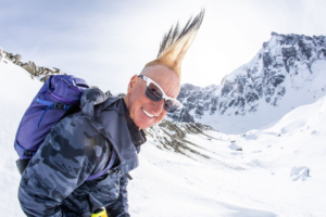 glen plake wearing mohawk clawdia sunglasses