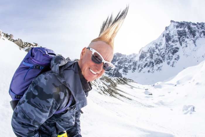 glen plake wearing mohawk clawdia sunglasses