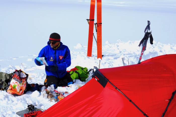 Lonnie Dupre geared up in the alaska range