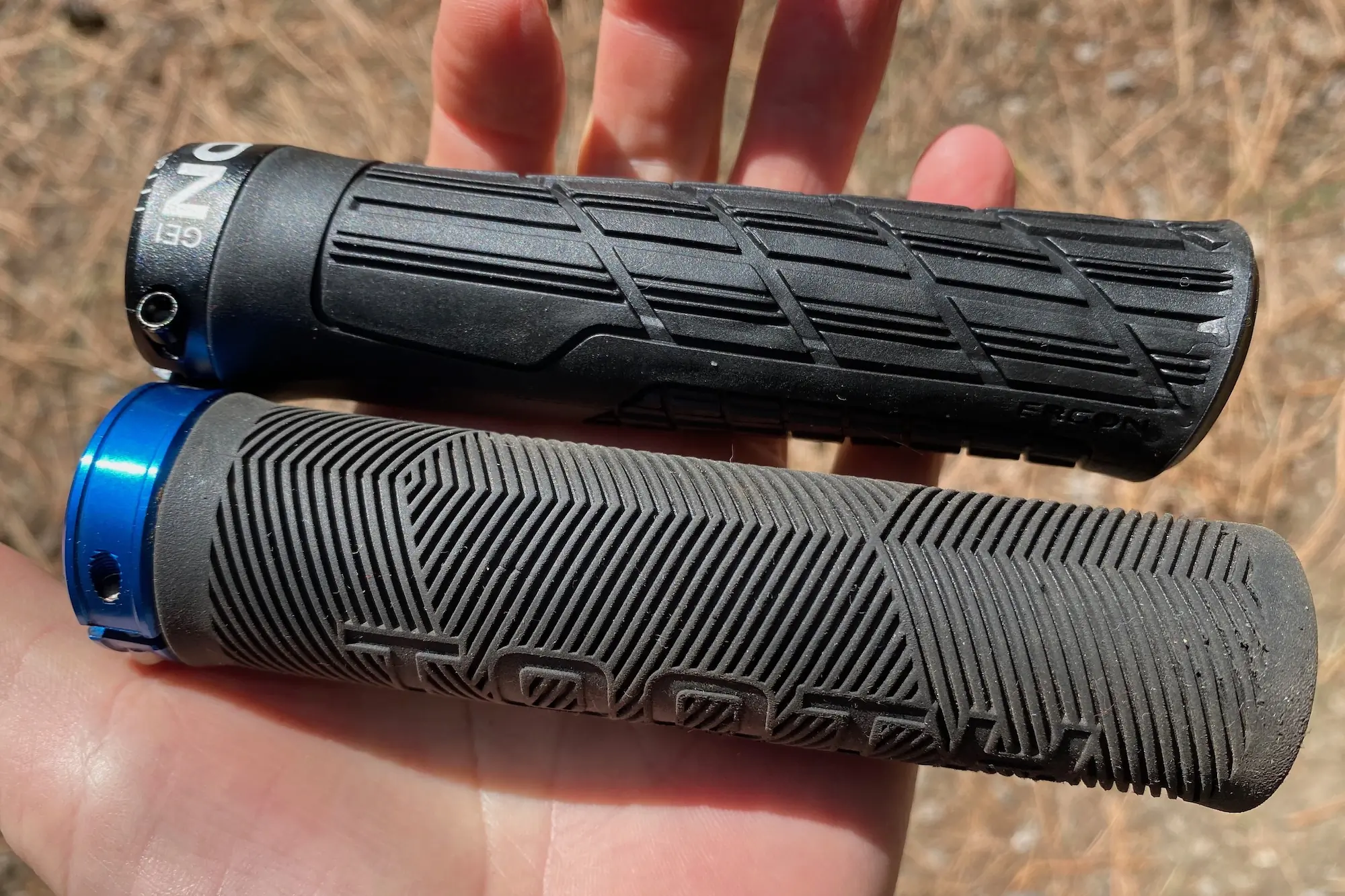 Looking at different textures in patterns in mountain bike grips