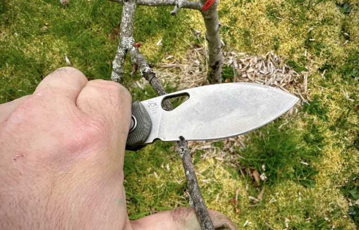 man pruning with fox knives chilin