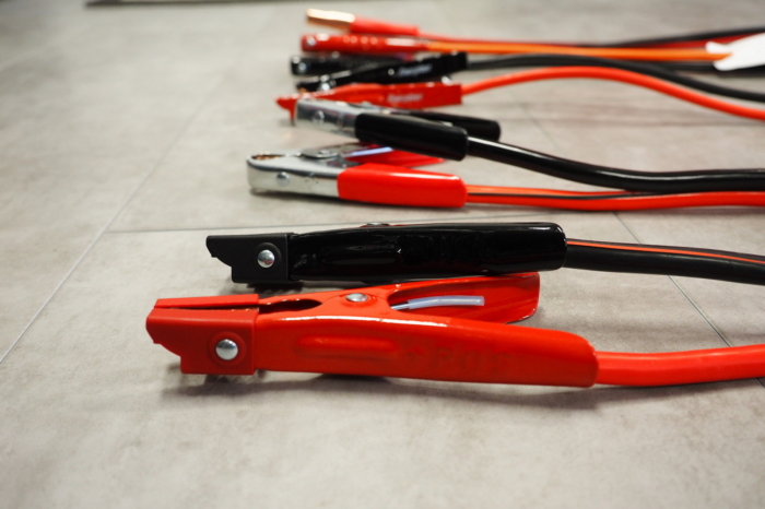 lineup of jumper cables for cars 
