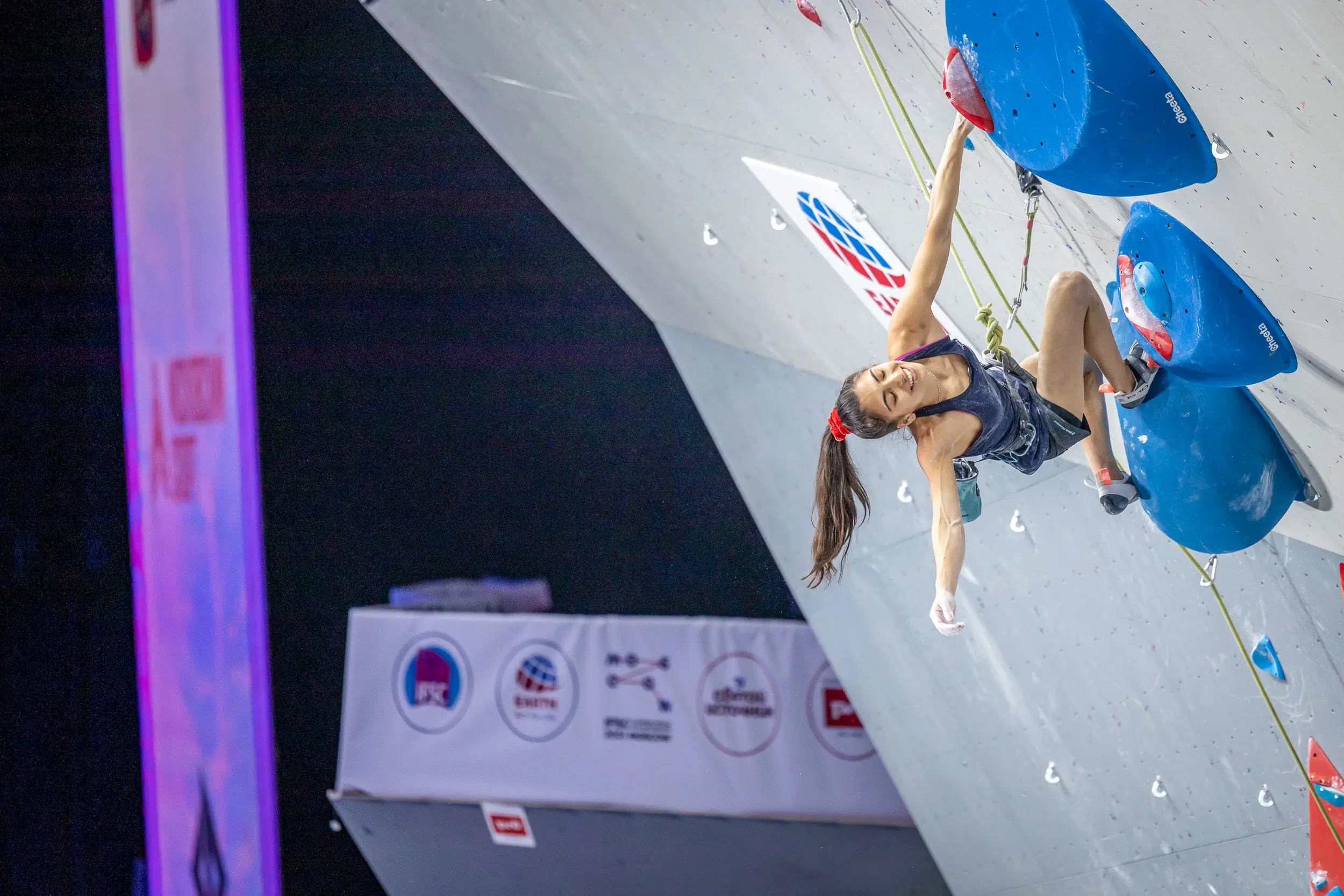 Natalia Grossman of the USA competing in a 2021 IFSC sport climbing World Cup