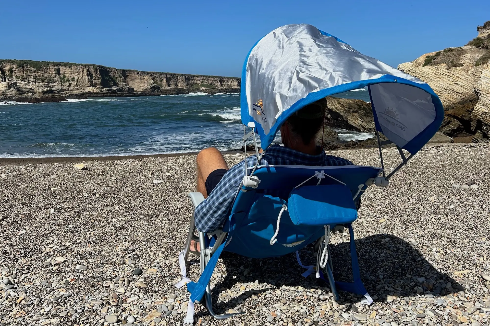 Testing the GCI Outdoor Backpack beach chair with shade