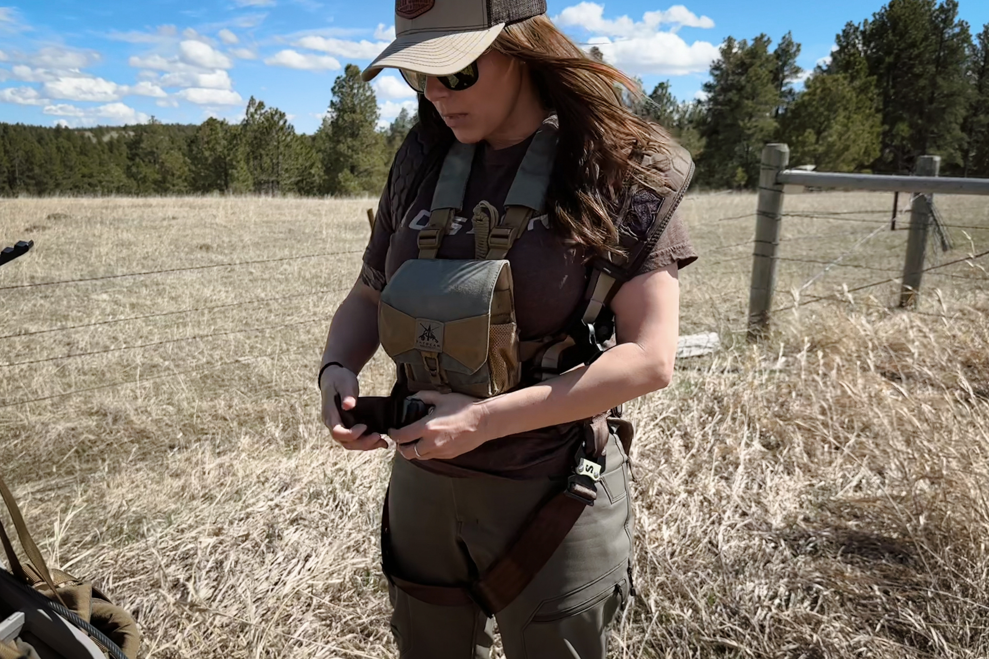 Securing a tree stand harness