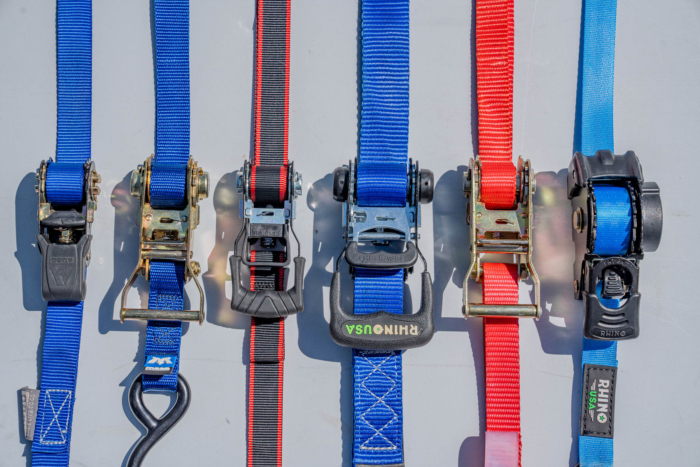 a lineup of ratchet straps