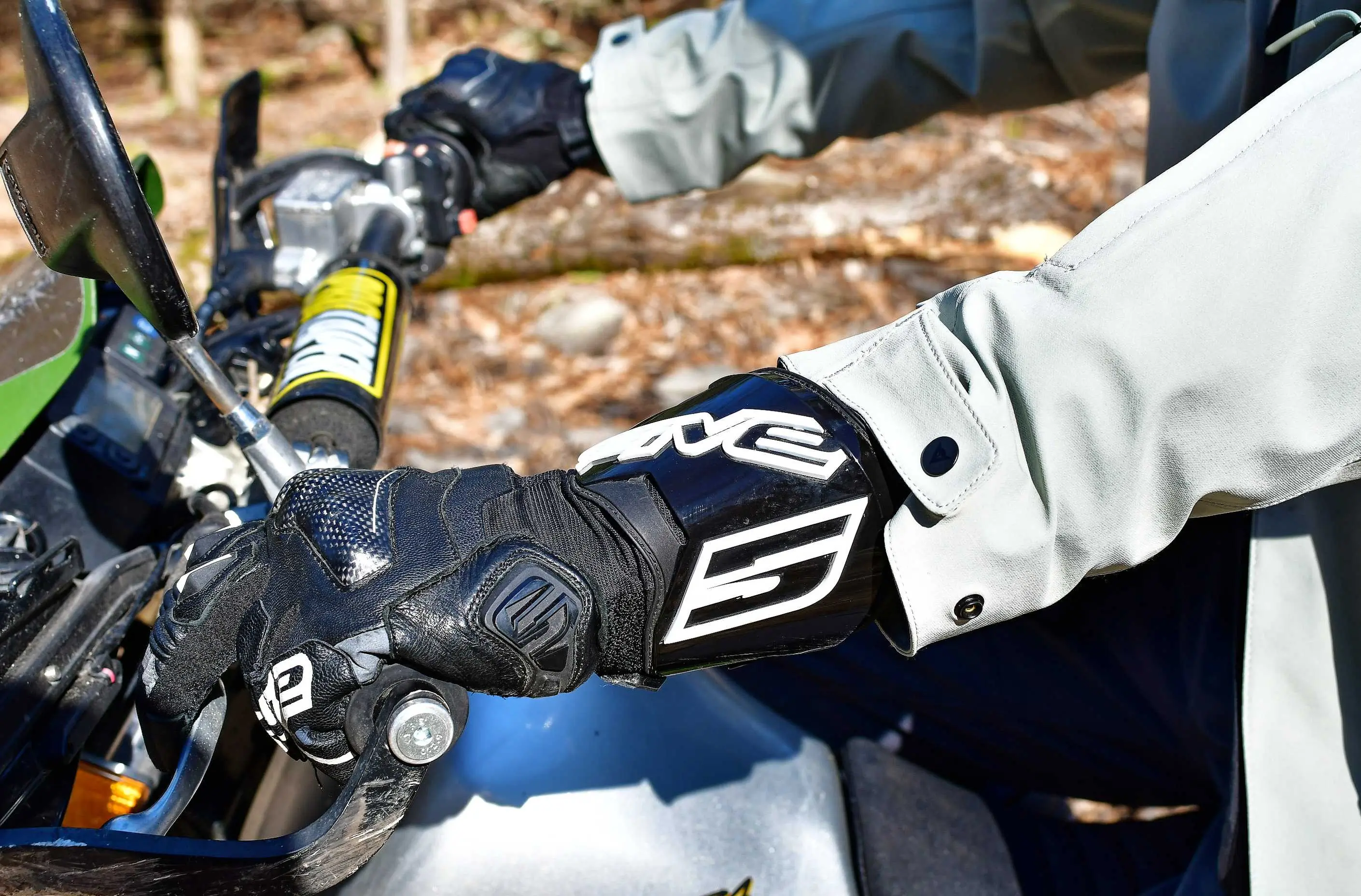 close up of moto glove