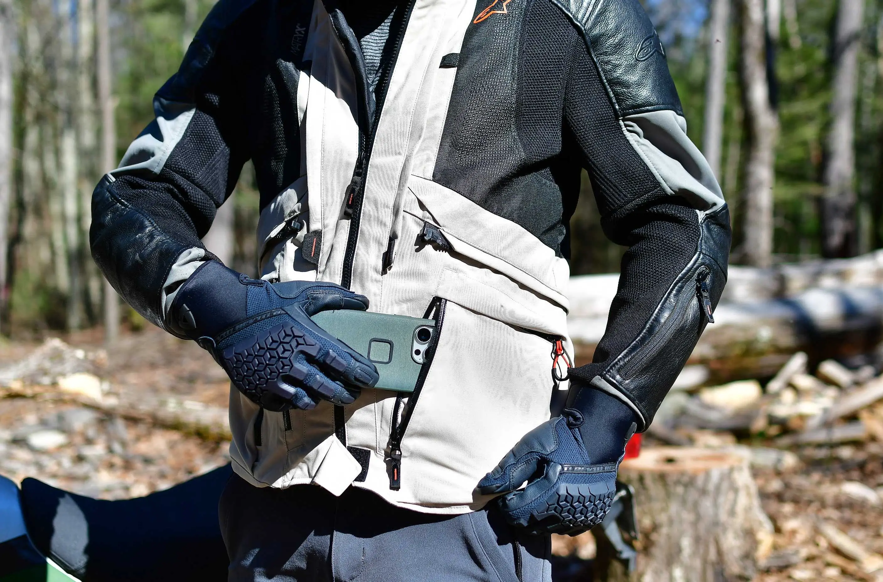 pocket on moto jacket 