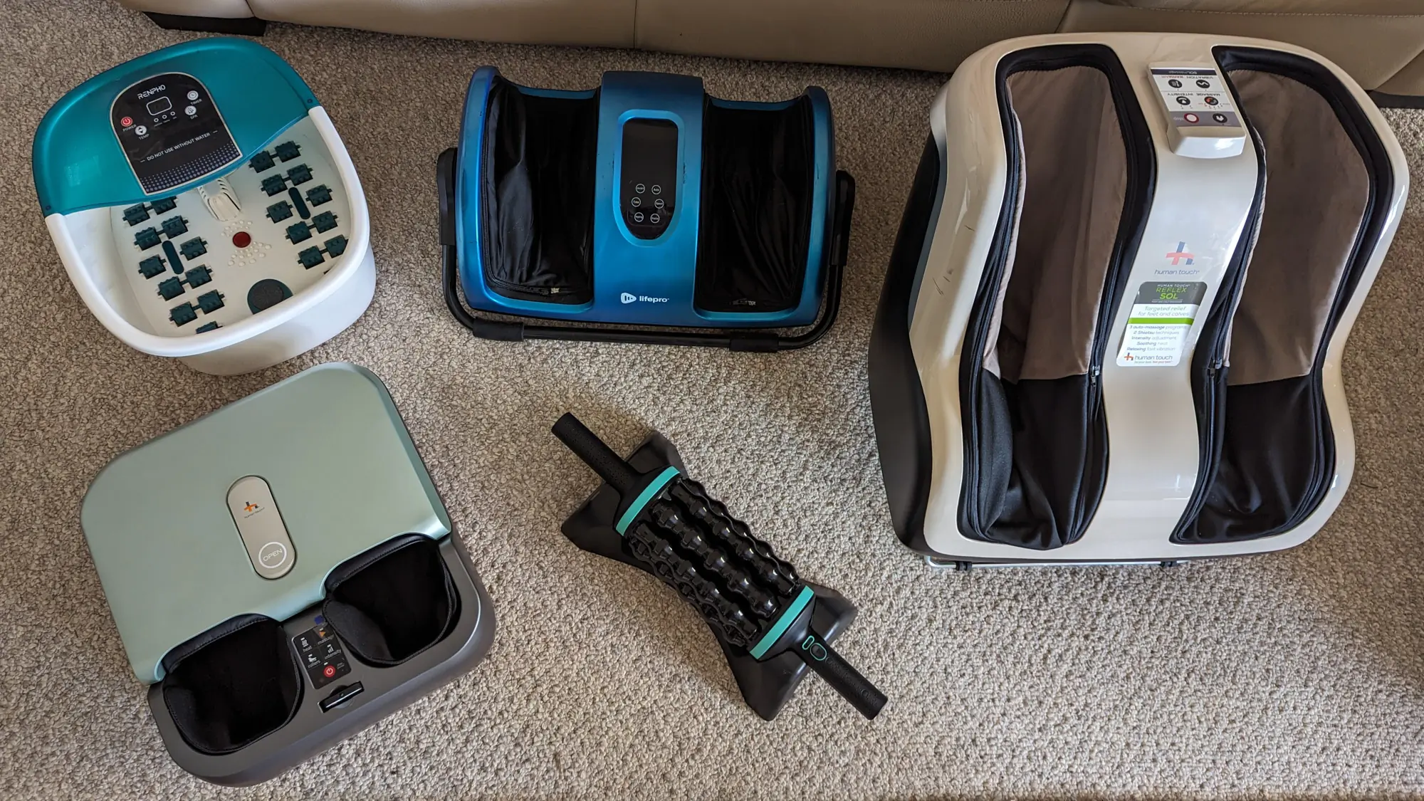 Gear Junkie - Best Foot Massagers - Group of mechanical foot massagers