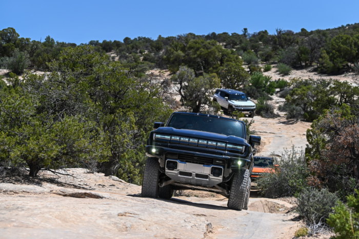 2024 GMC Hummer EV SUV off-road in Moab