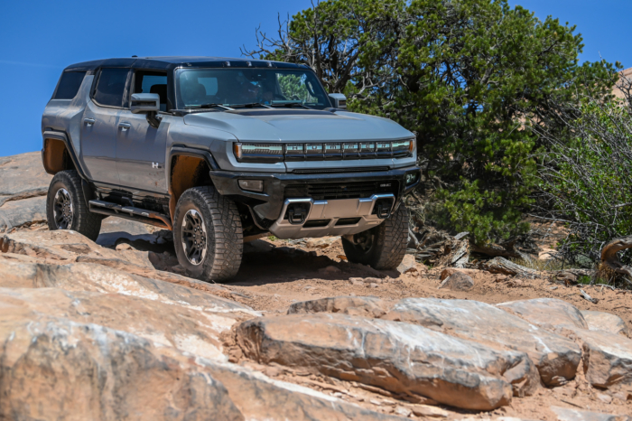 2024 GMC Hummer EV SUV off-road in Moab