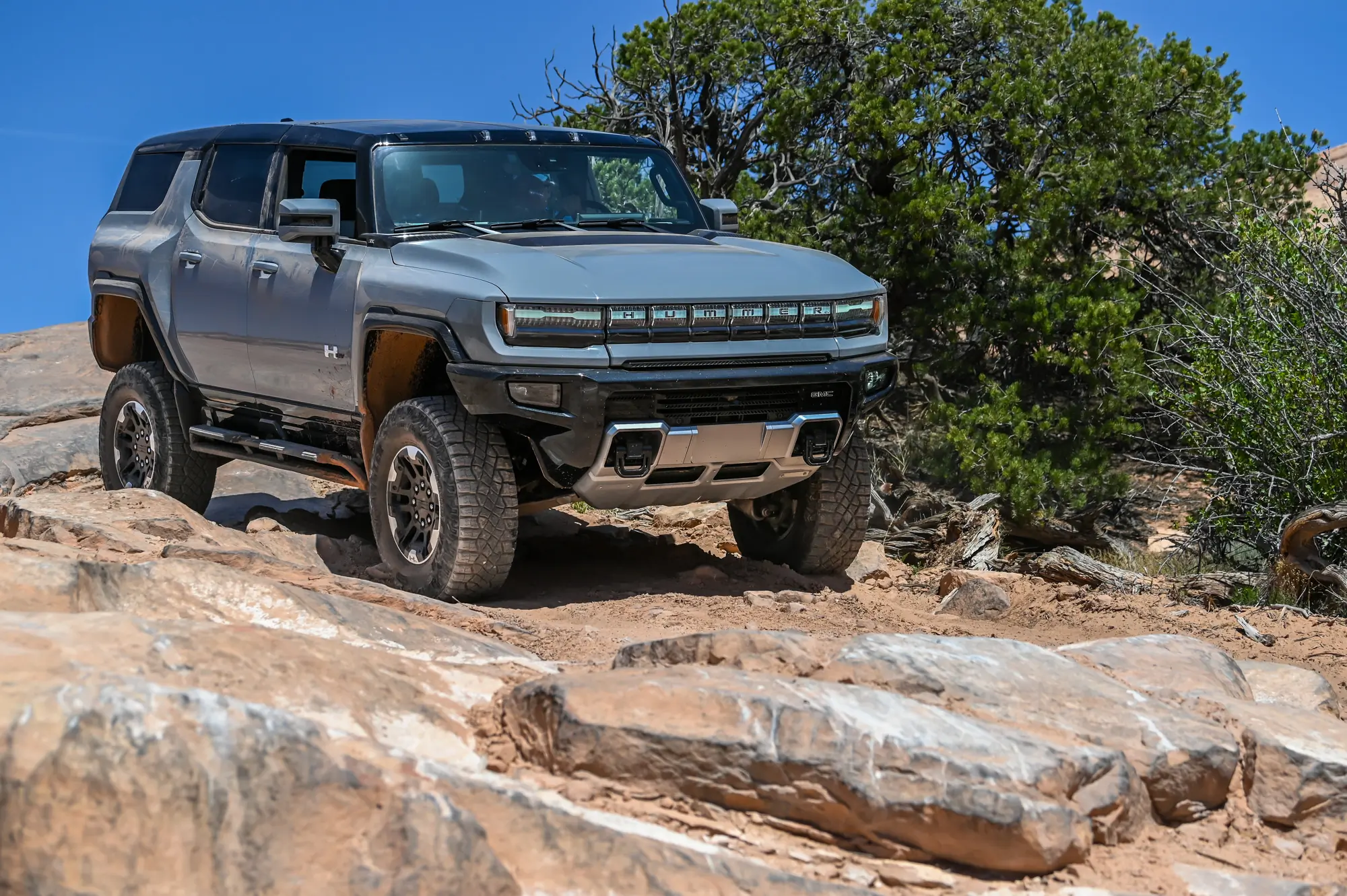 2024 GMC Hummer EV SUV off-road in Moab
