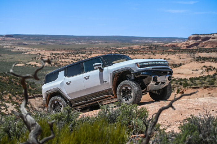 2024 GMC Hummer EV SUV off-road in Moab