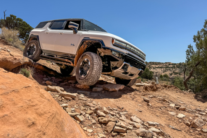 2024 GMC Hummer EV SUV off-road in Moab