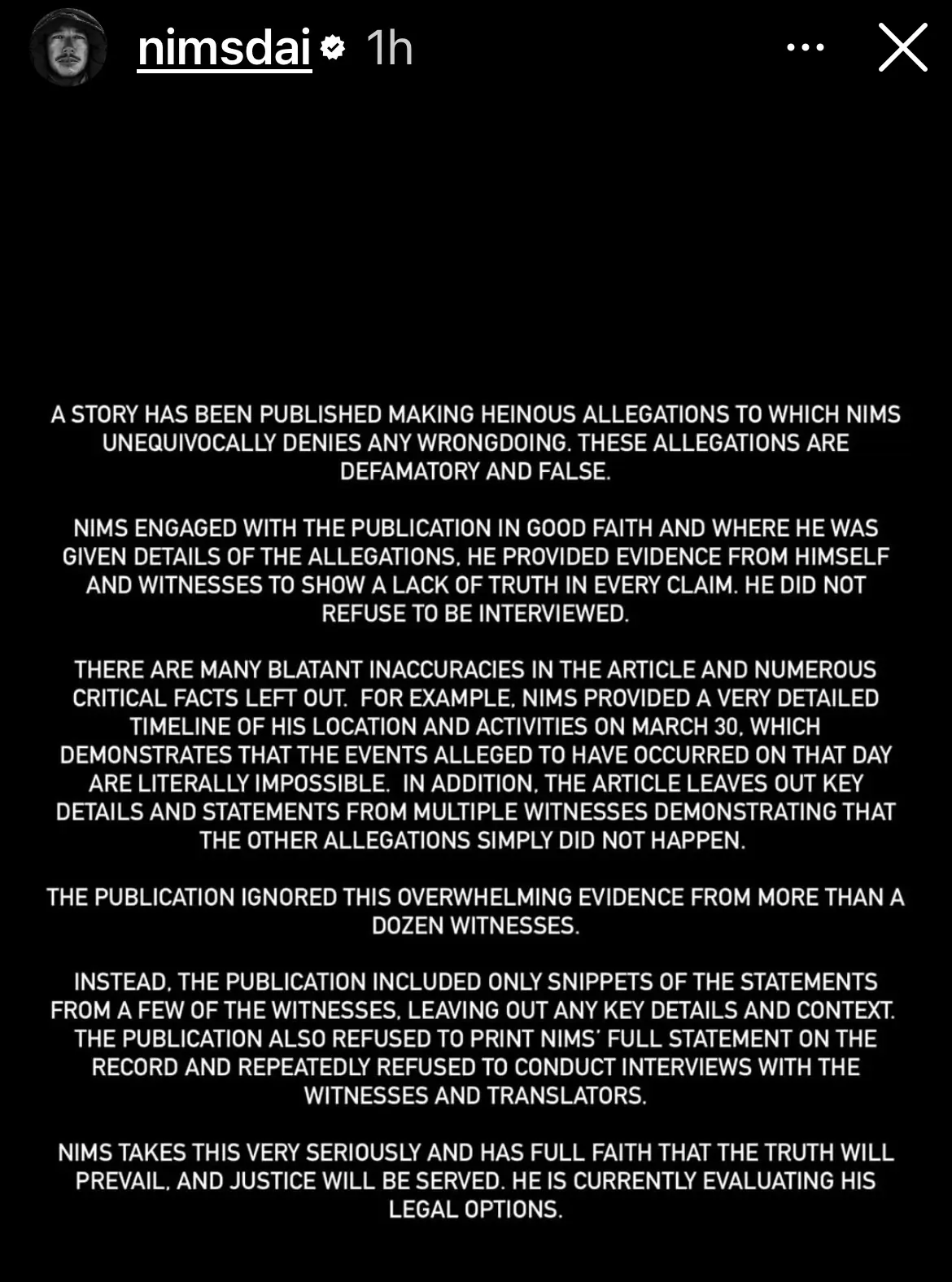 nims purja statement instagram