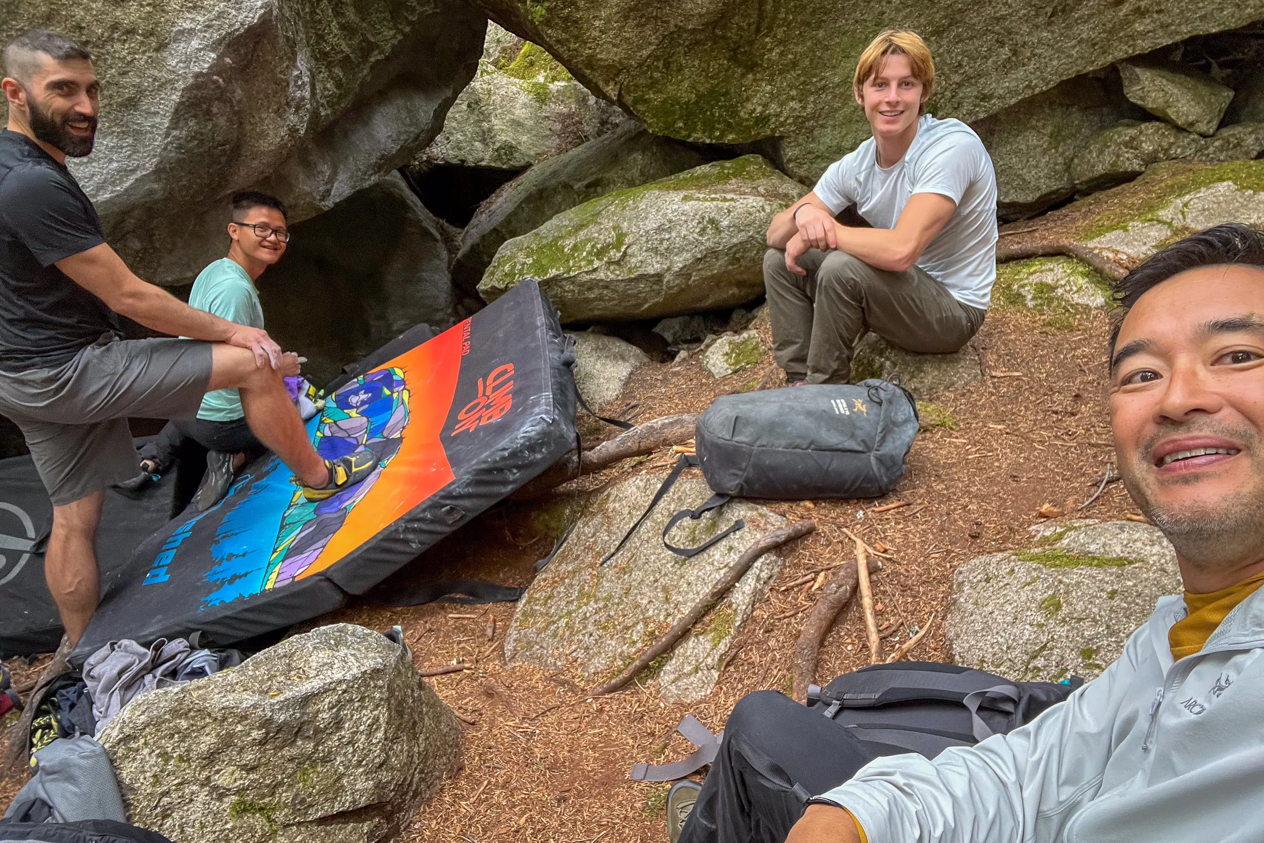 Seiji Ishii (far R) with Drew Ruana (2nd from R) at the 2022 Arc'teryx Climb Academy 