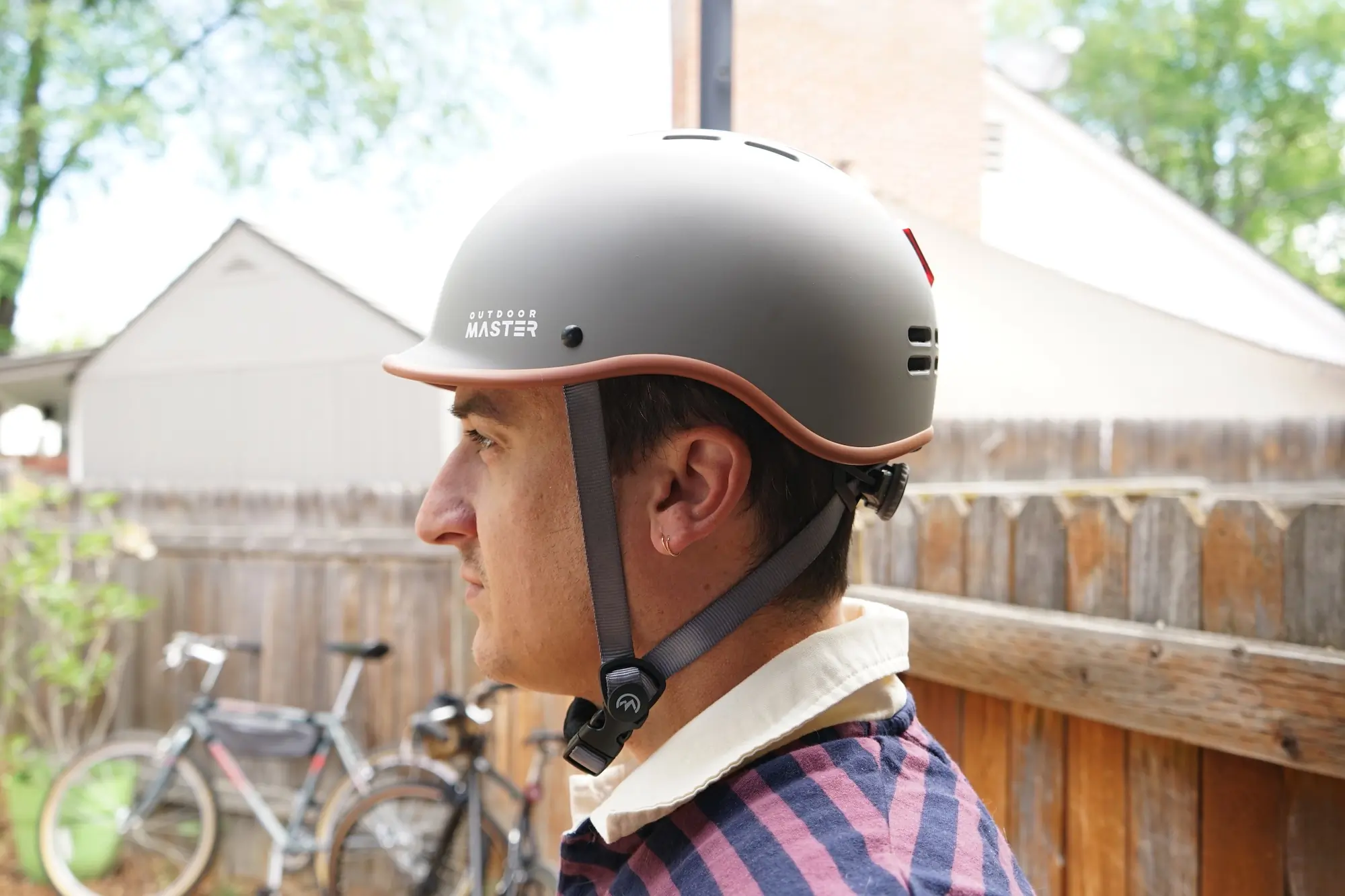 Wearing the Outdoor Master Goat commuter bike helmet