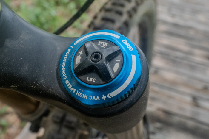 Adjustment dial on a Fox 34 Fork