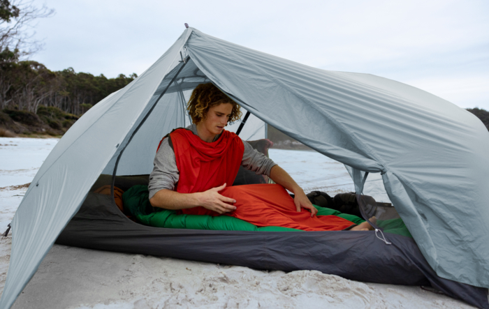 Sea to Summit Reactor Liner inside tent sleep system