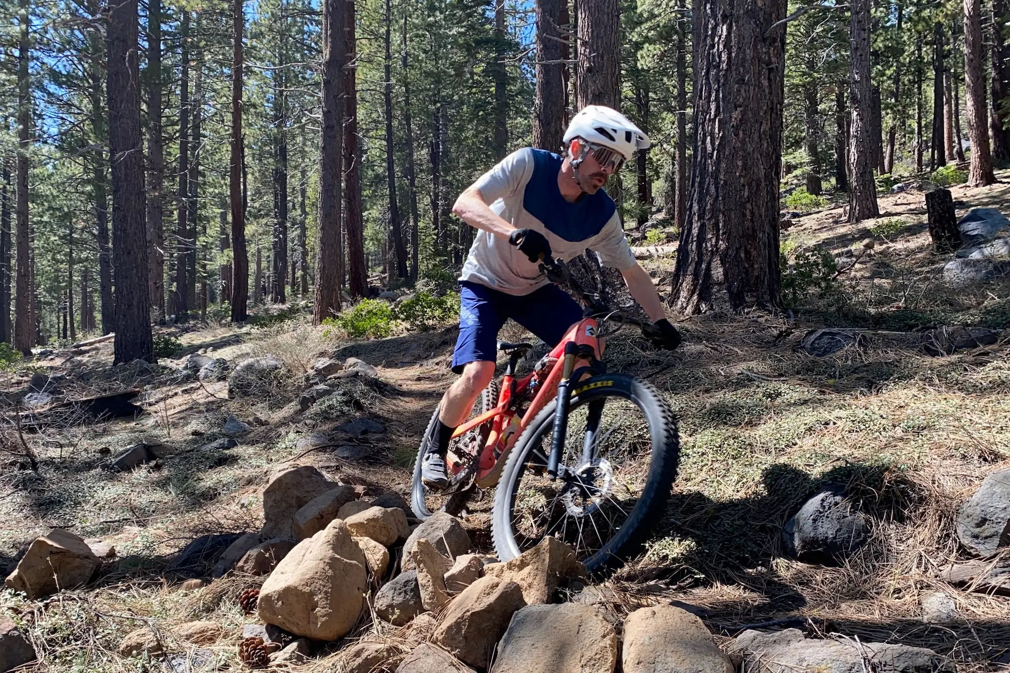 Mountain biking in the Specialized Camber MIPS bike helmet