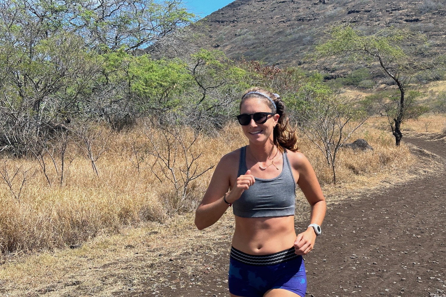 Trail running in the Tifosi Swank sunglasses