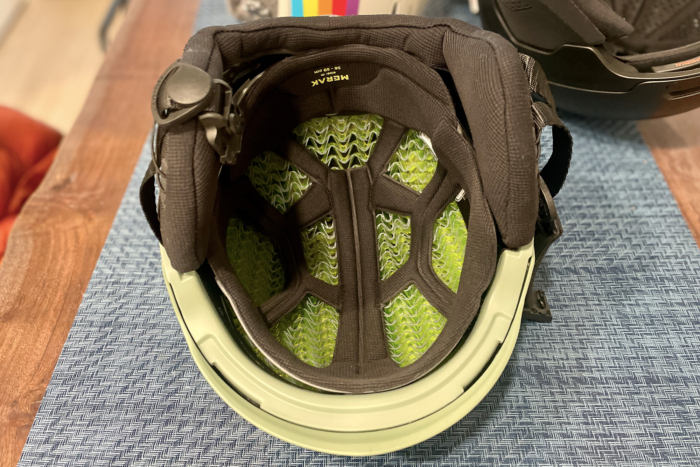 view of the interior of an anon merak wavecel helmet