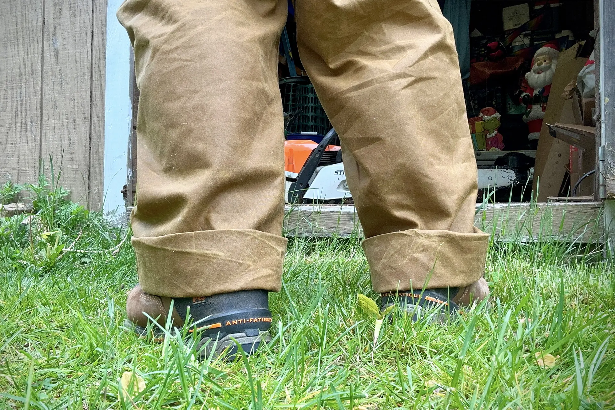 cuffed filson single tin cloth pants