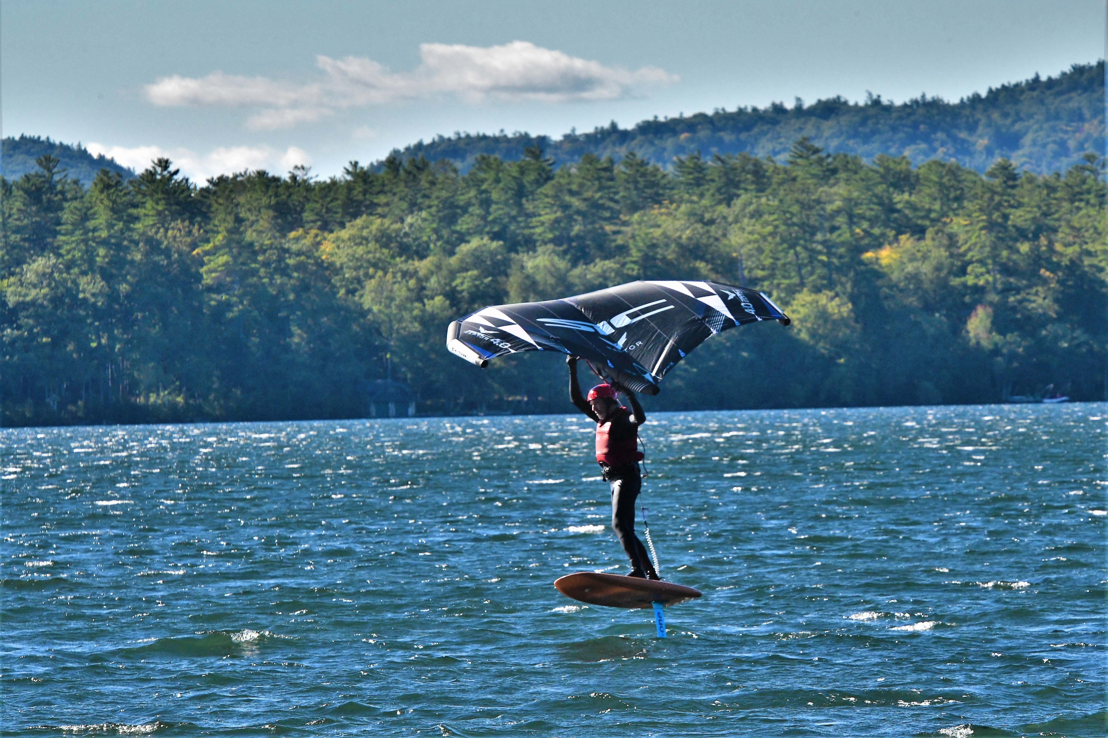 kitewing skiing and wind foiling