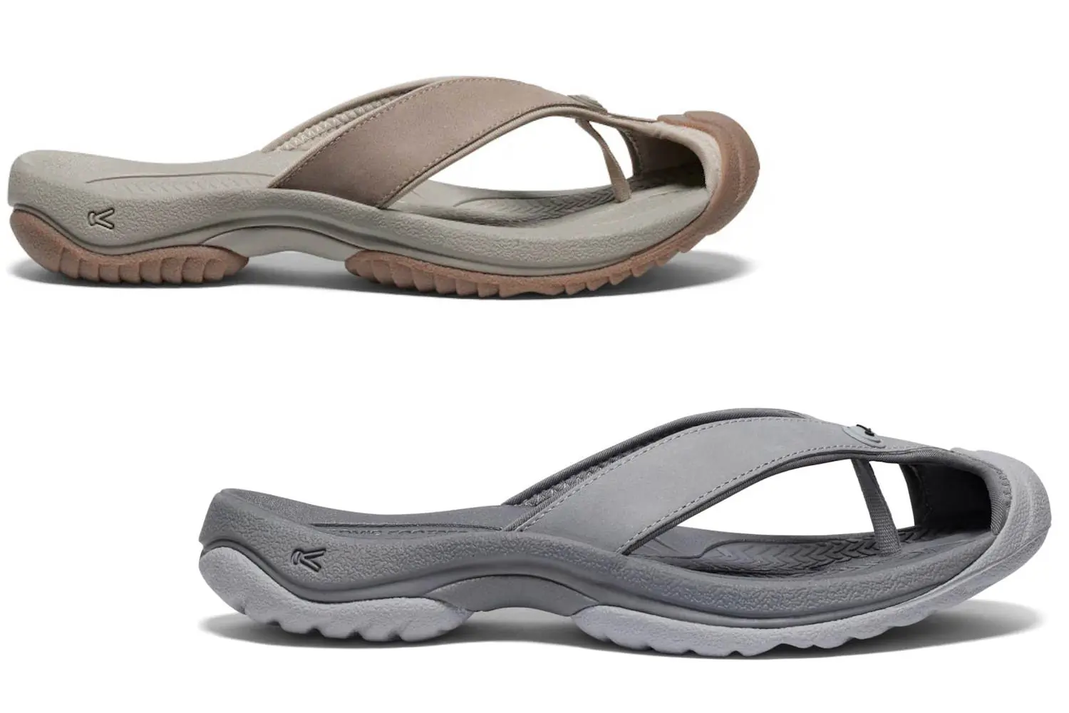 Close-up of quality flip flop construction showing durable materials and reinforced strap connections