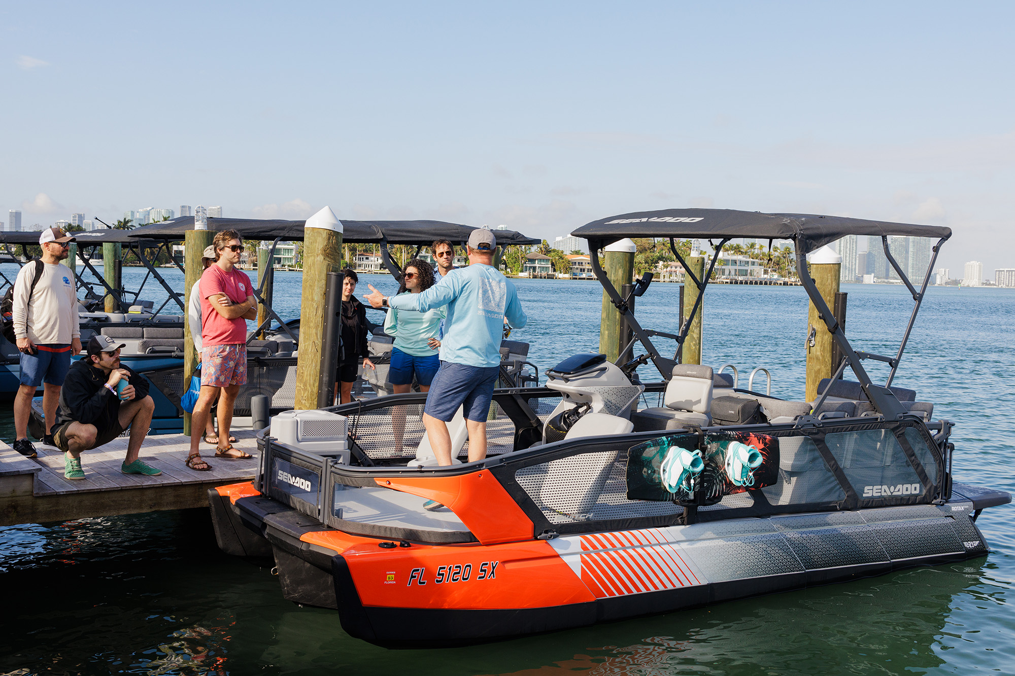 sea doo switch pontoon by dock