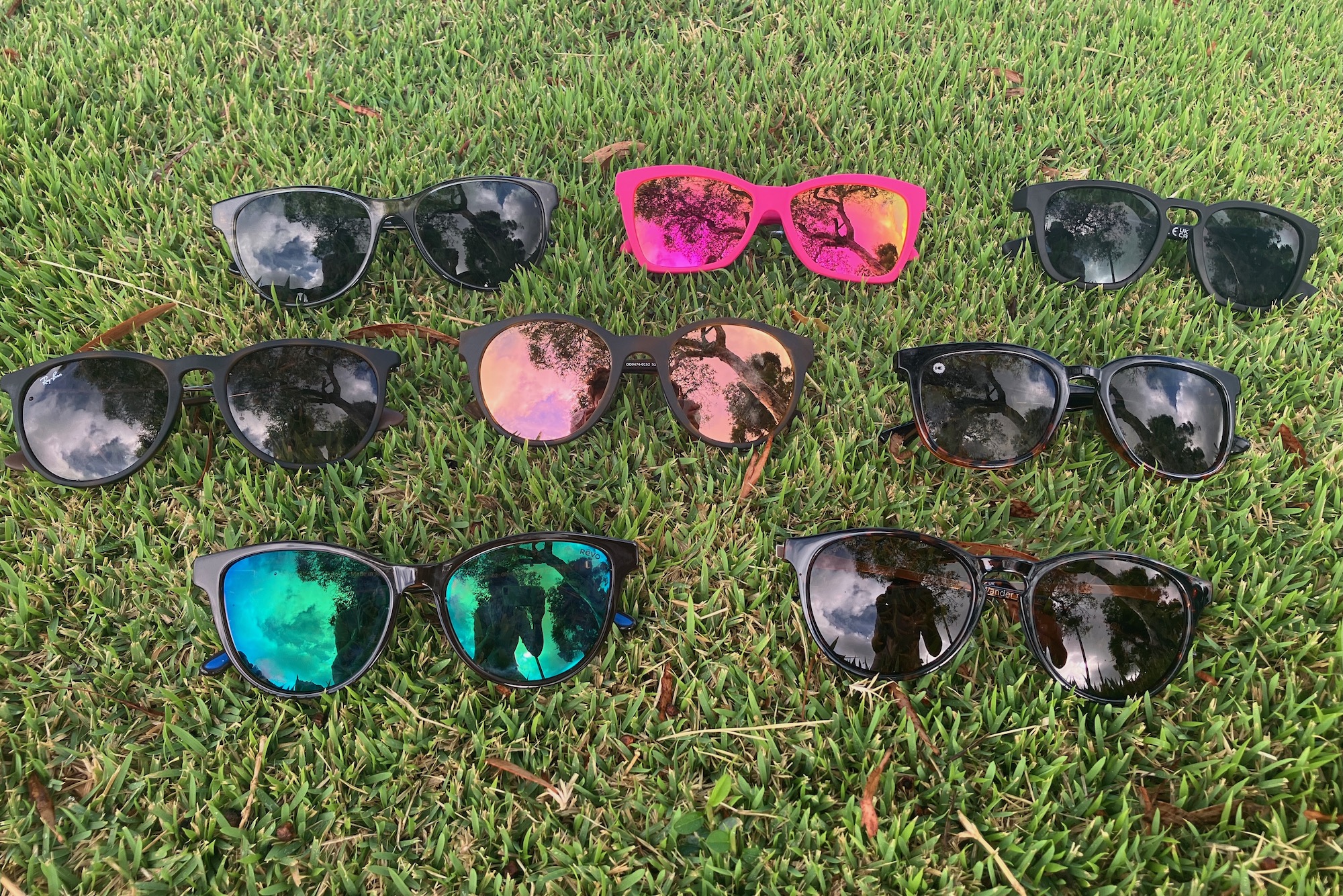 A group shot of the women's sunglasses we tested