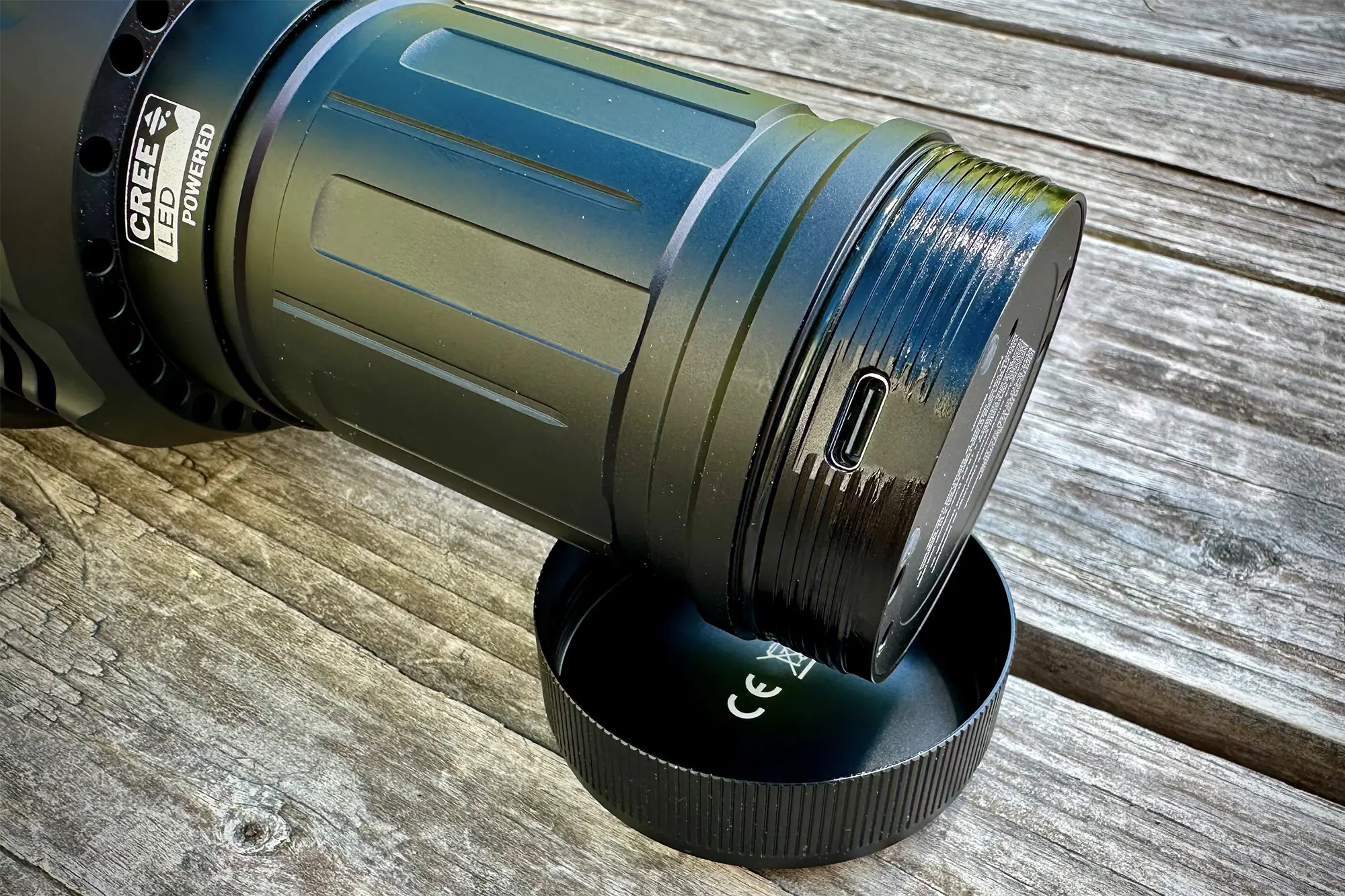 Acebeam X75 USB-C plug close up