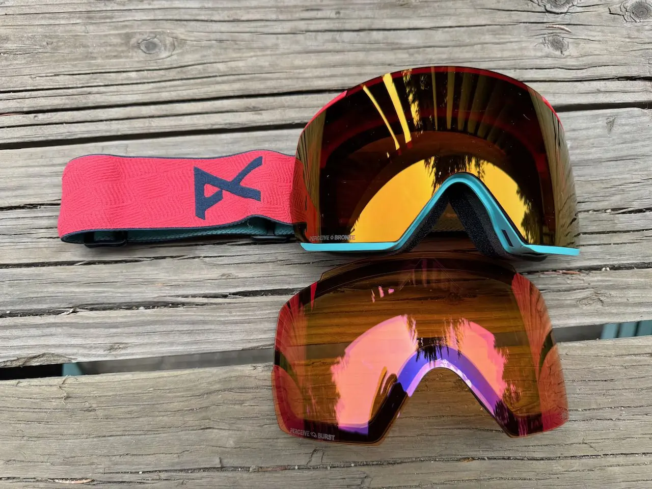 anon m5 goggles and two different lenses