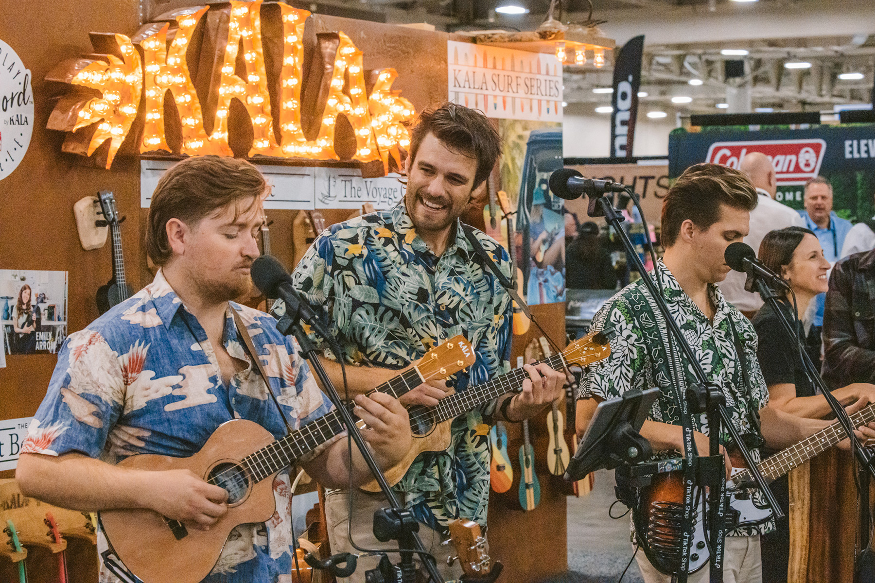 live music at kala booth outdoor retailer