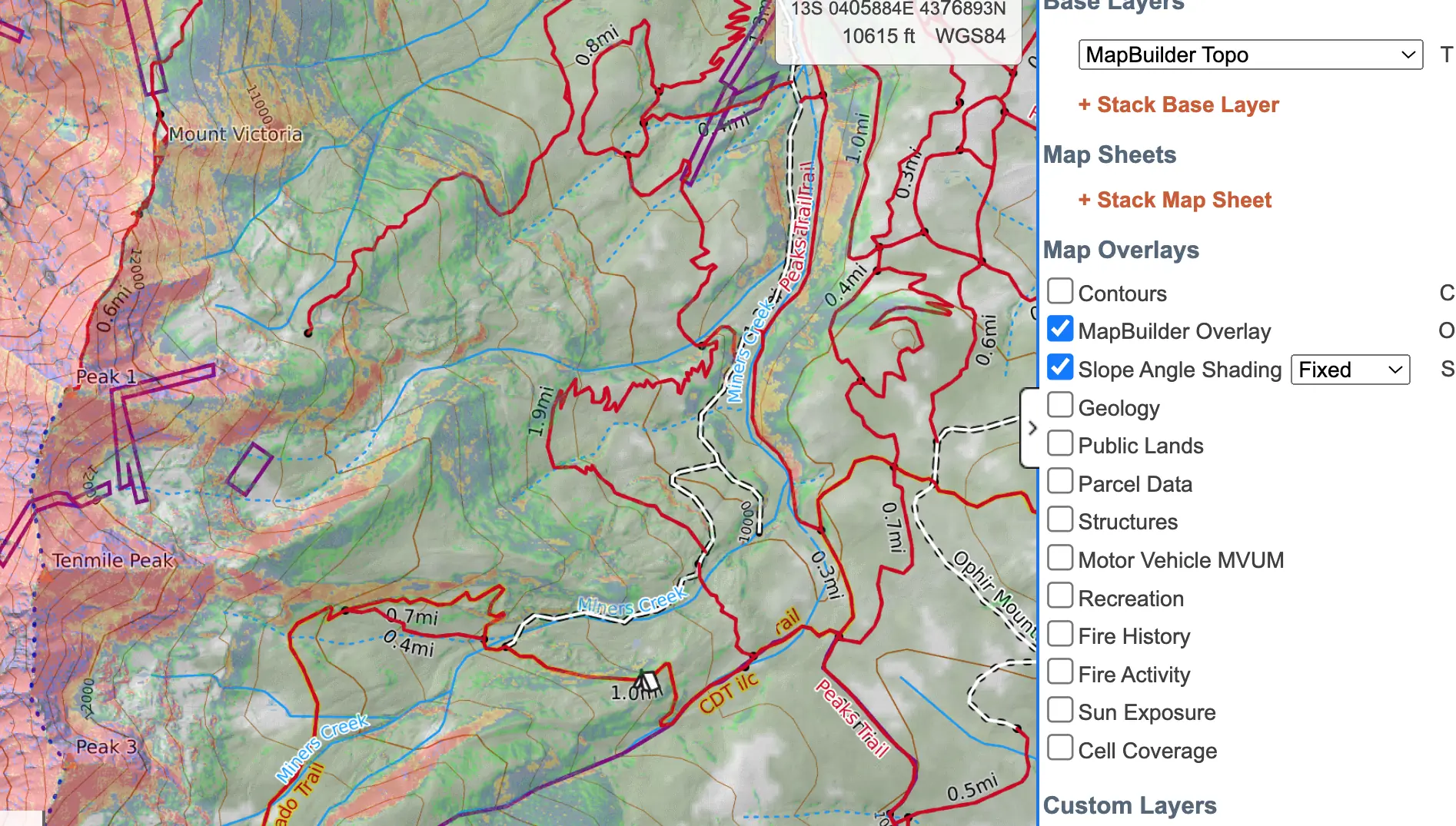 A map screenshot showing a detailed route for a bike to ski adventure