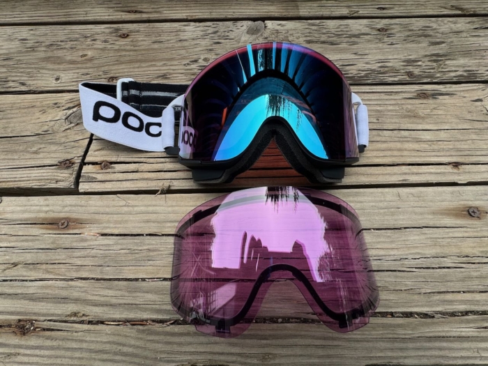 poc nexal goggles and two different lenses