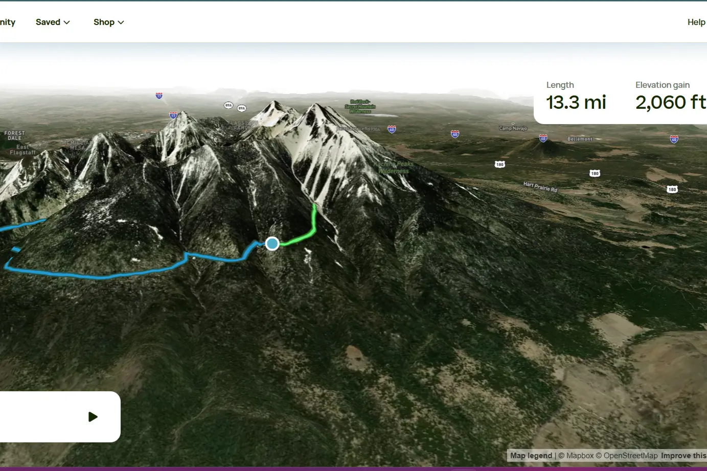 desktop screenshot of AllTrails app
