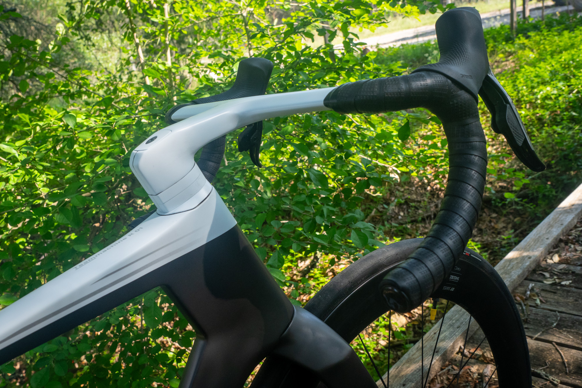 Head tube detail on the 2024 BMC Teammachine R 01 LTD