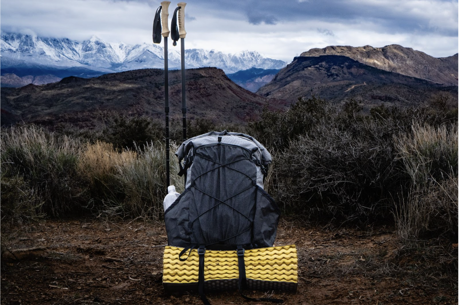 ULA ultra circuit pack sits off trail in Utah