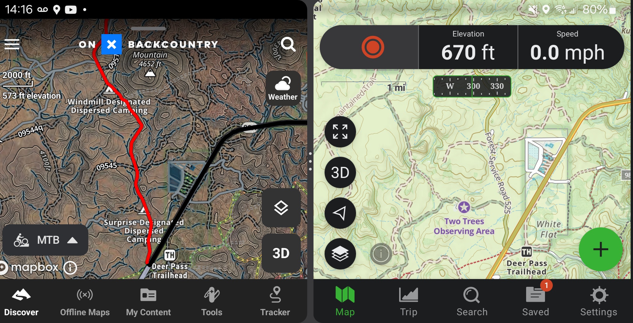 desktop screenshot of Gaia GPS app