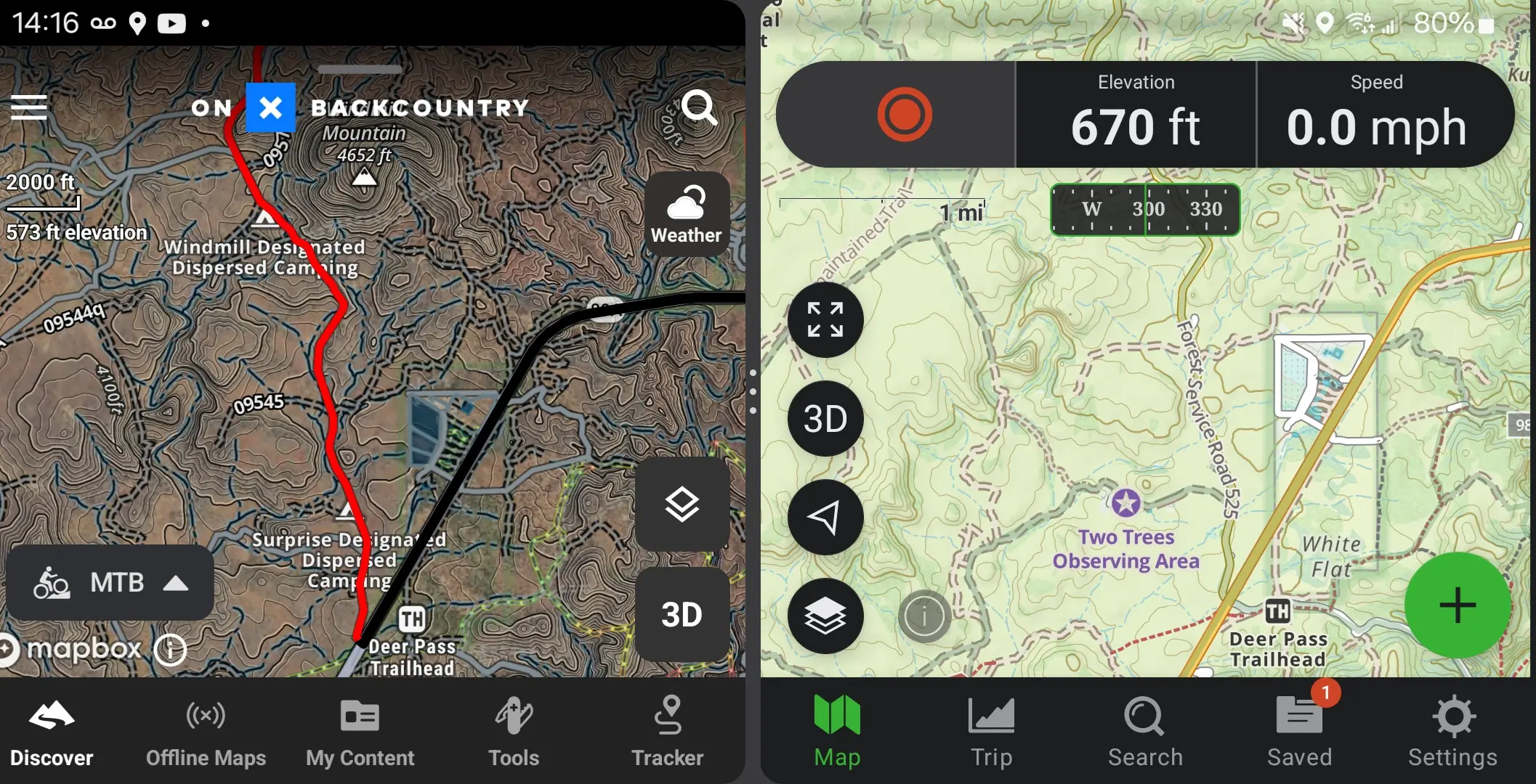 desktop screenshot of Gaia GPS app