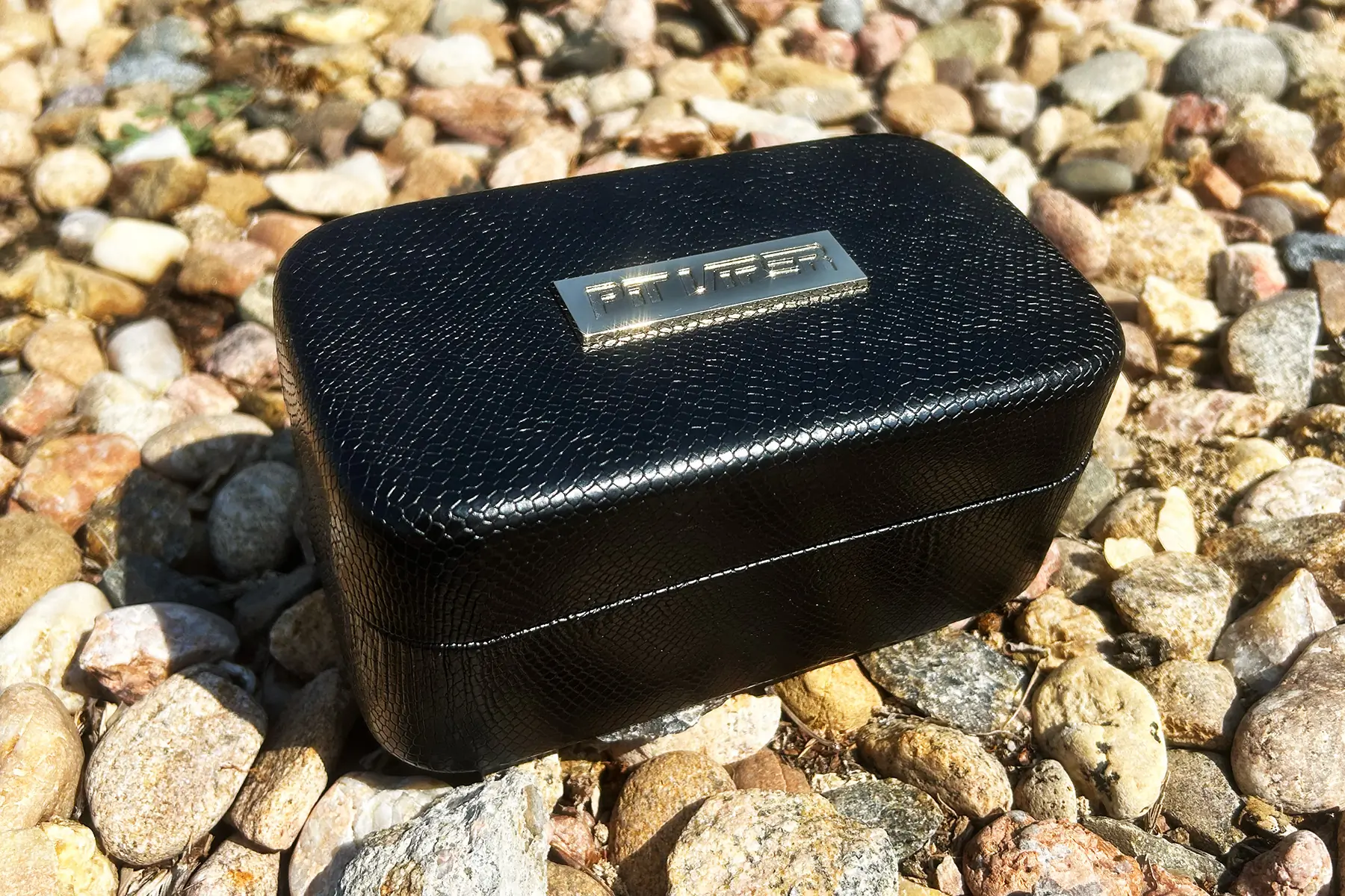 pit viper limousine gold sunglasses snake skin case