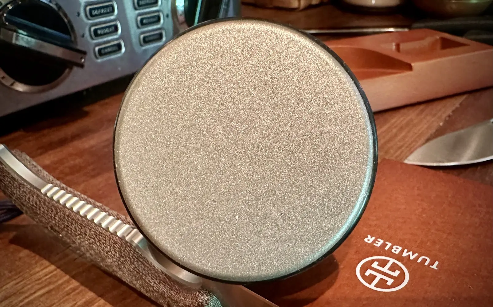 Diamond side of the Tumbler sharpener set with knife