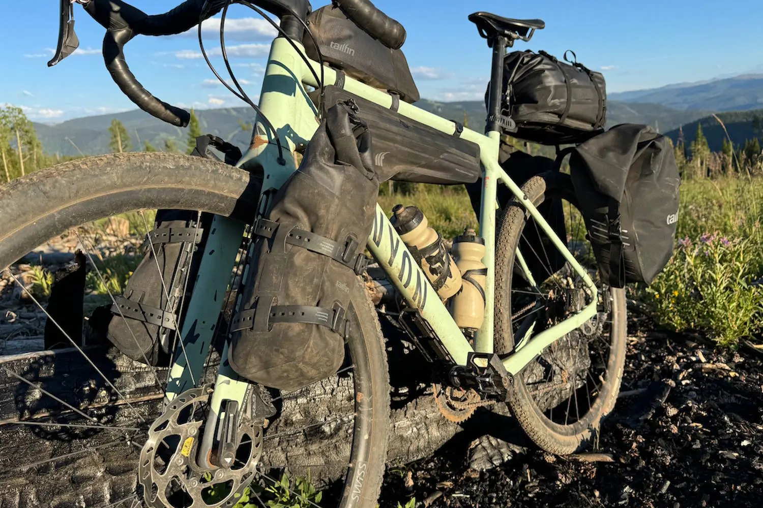 Tailfin bikepacking system on a gravel bike