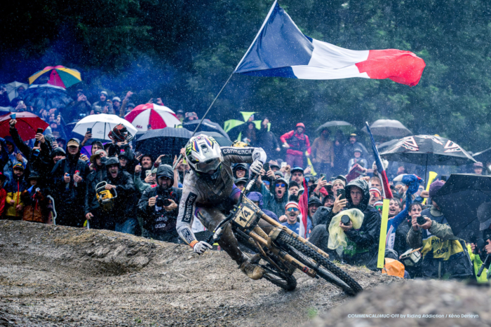 Downhill MTB World Cup competitor on Schwalbe radial tires