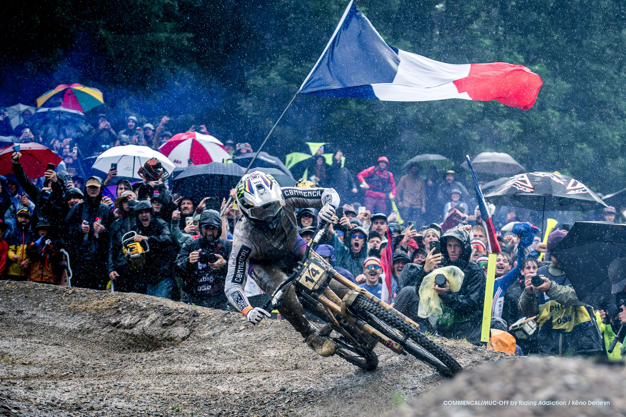 Downhill MTB World Cup competitor on Schwalbe radial tires