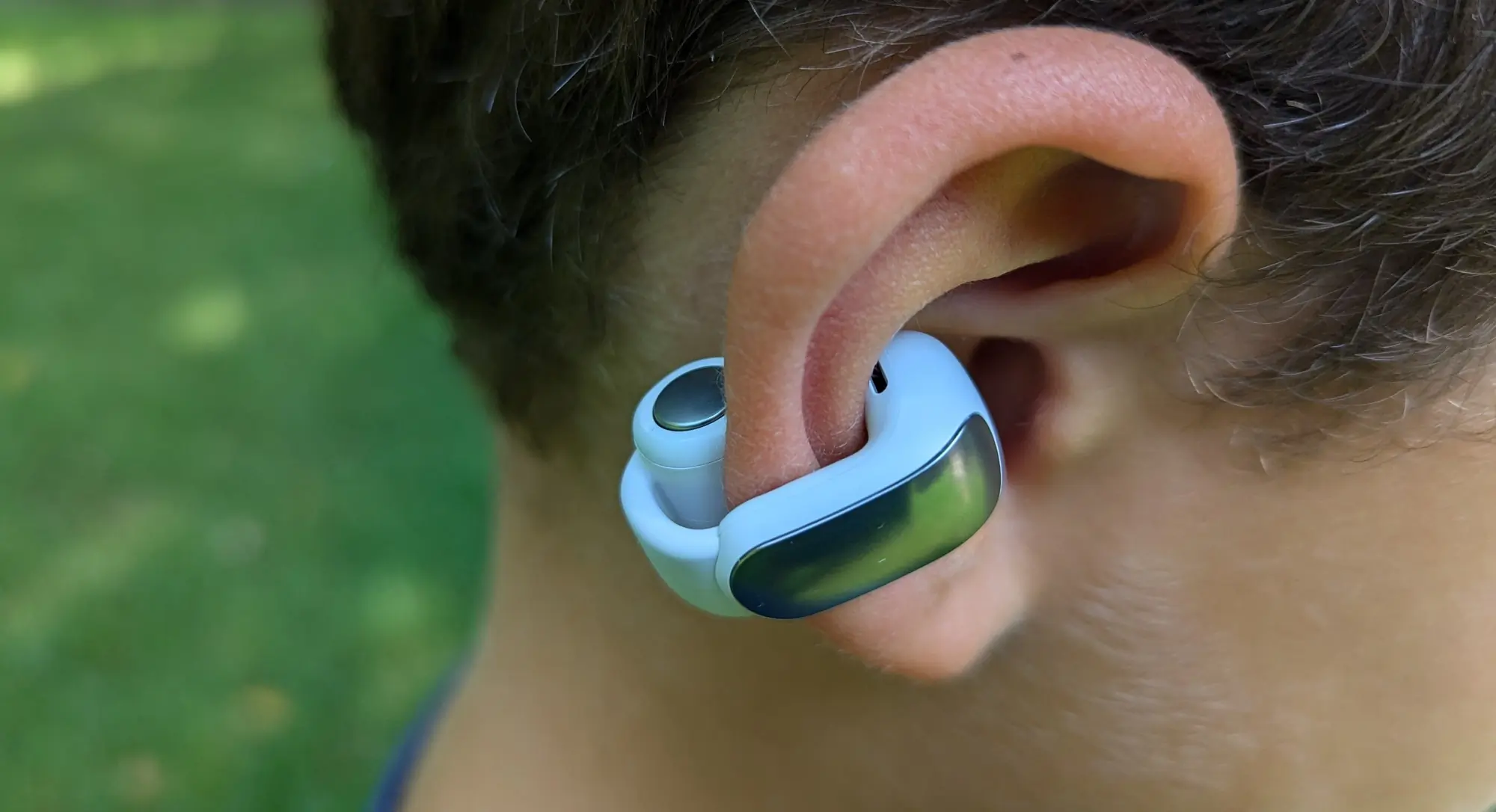 Gear Junkie - Best Wireless Earbuds - close-up on Bose Ultra Open Earbuds