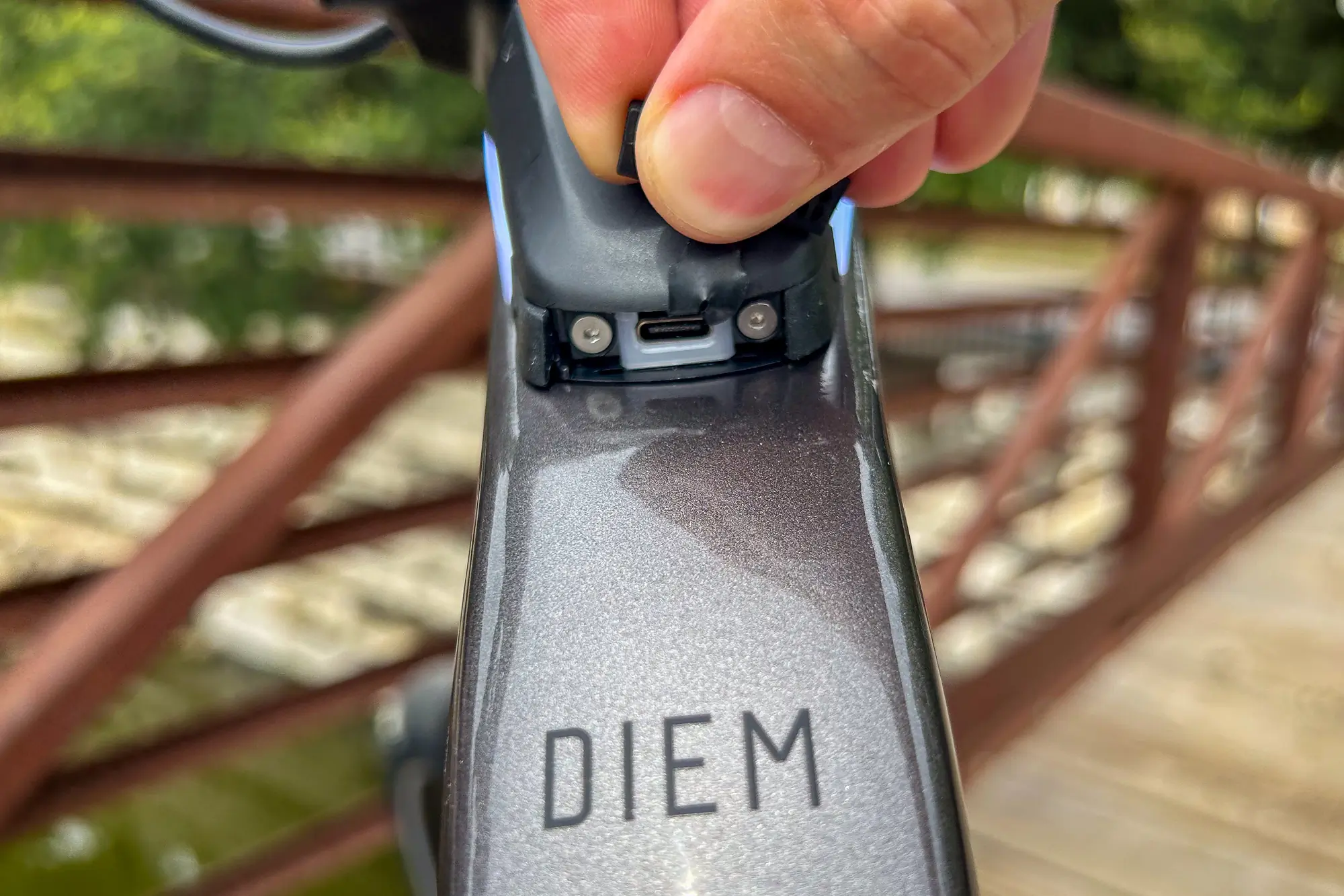 USB-C charging port on an Orbea Diem 20